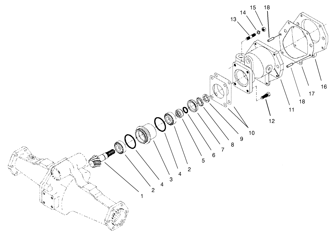 Rear Axle Assembly No. 100-3784 Bevel Pinion Shaft Assembly