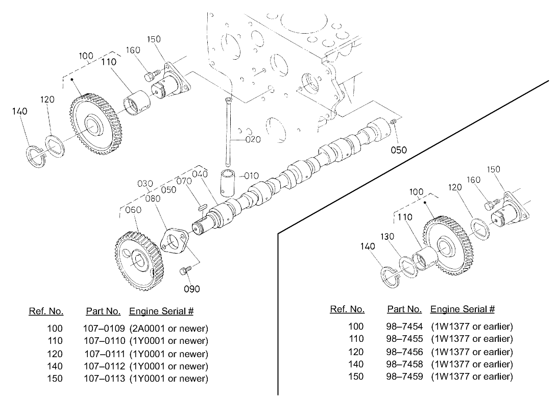 Camshaft and Idler Gear Shaft Assembly