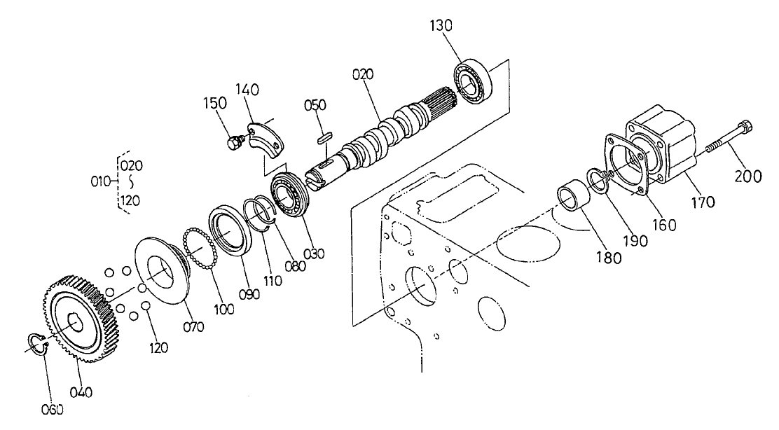 Fuel Camshaft and Governor Shaft Assembly