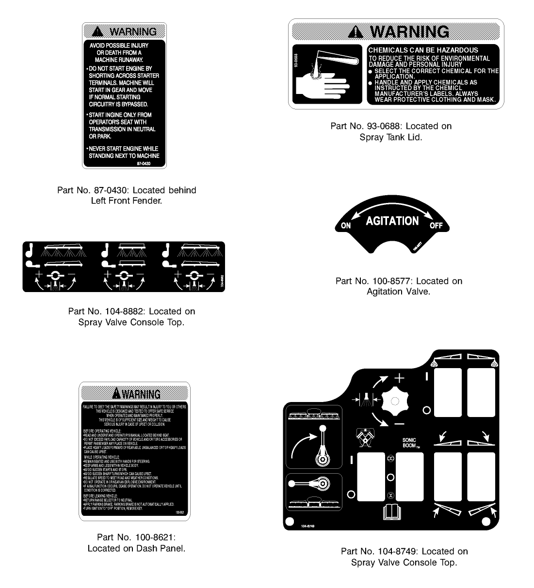 SAFETY AND INSTRUCTION DECALS
