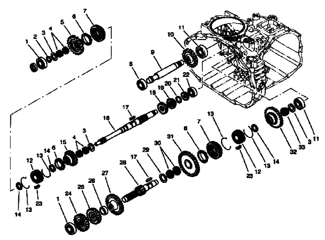 TRANSAXLE GEAR SHAFTS ASM