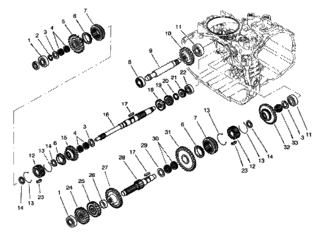 TRANSAXLE GEAR SHAFTS ASM