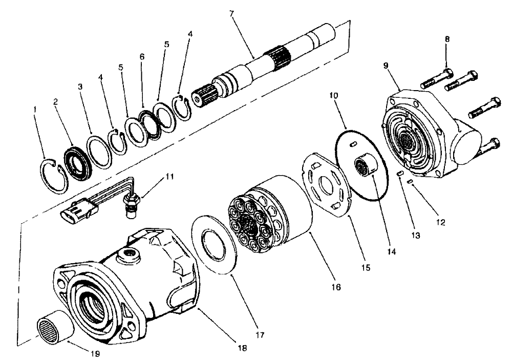 R.H. HYDRAULIC MOTOR ASSY. NO. 93-6489 W/SENSOR