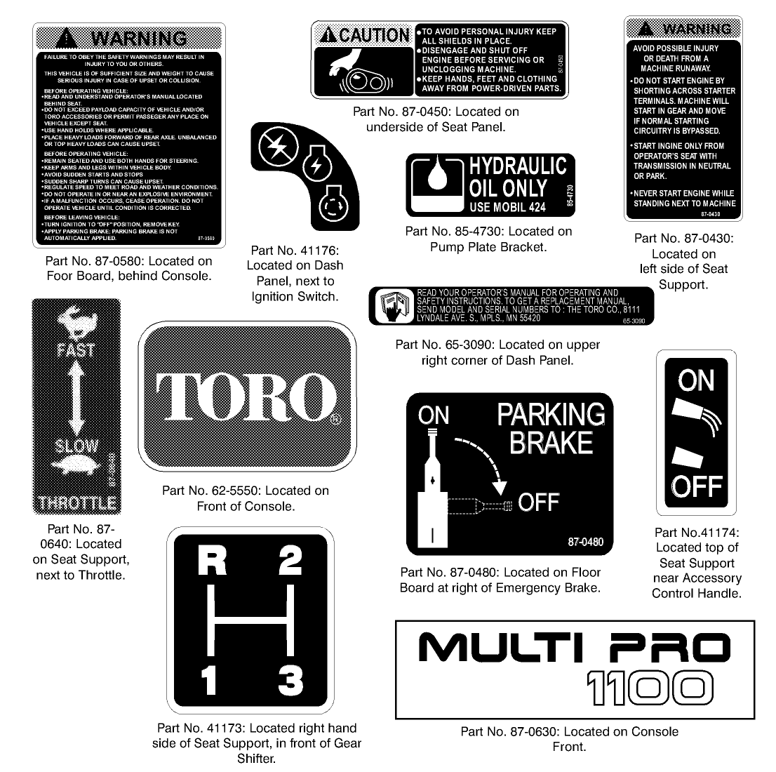 SAFETY AND INSTRUCTION DECALS