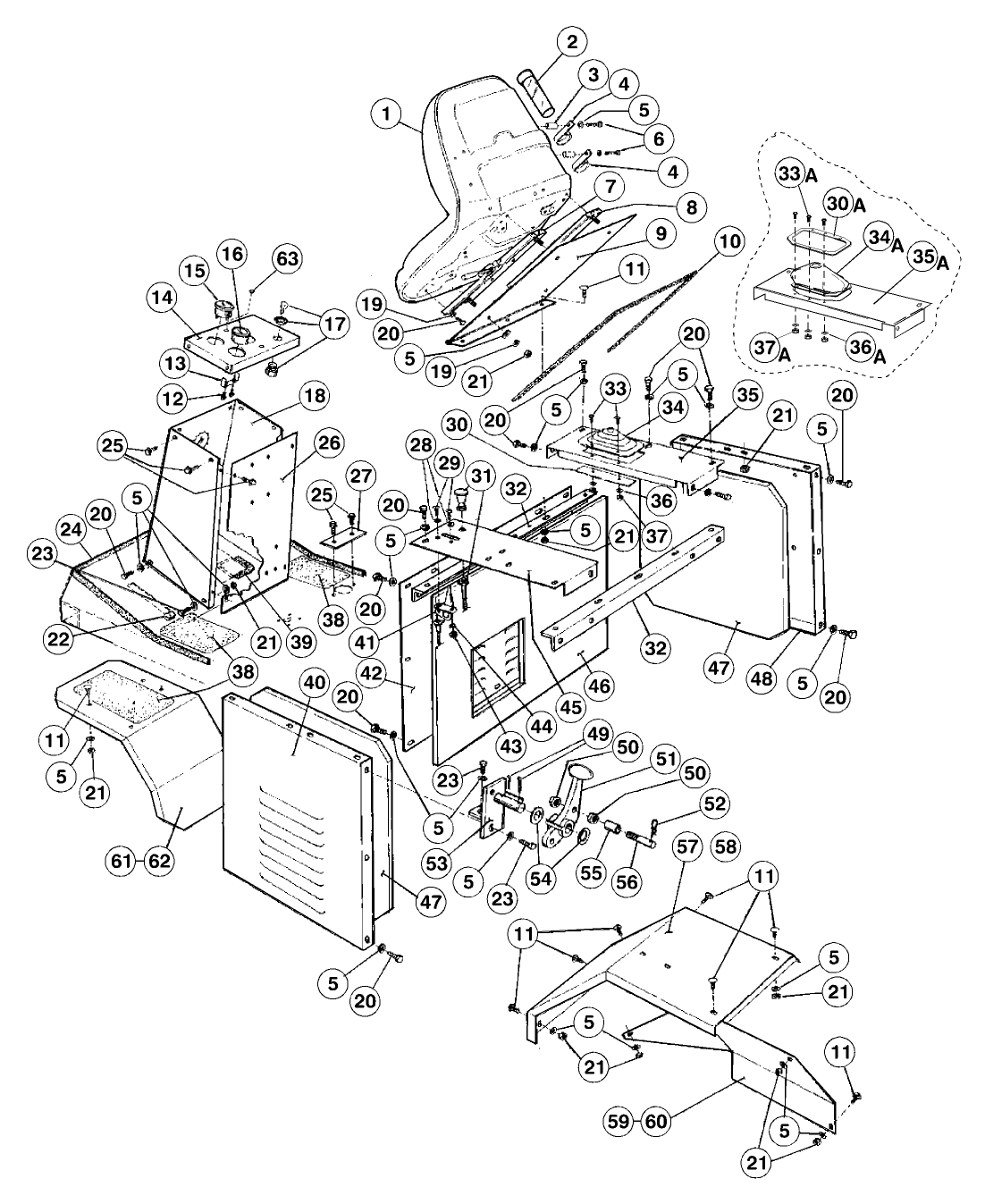 SEAT, SHROUDS,CONSOLE & GAUGES