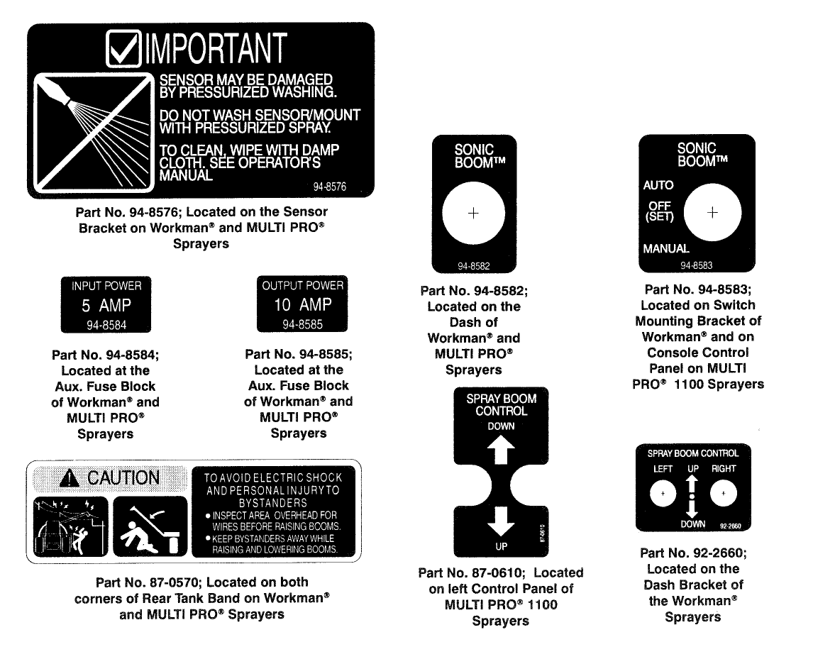 SAFETY AND INSTRUCTION DECALS