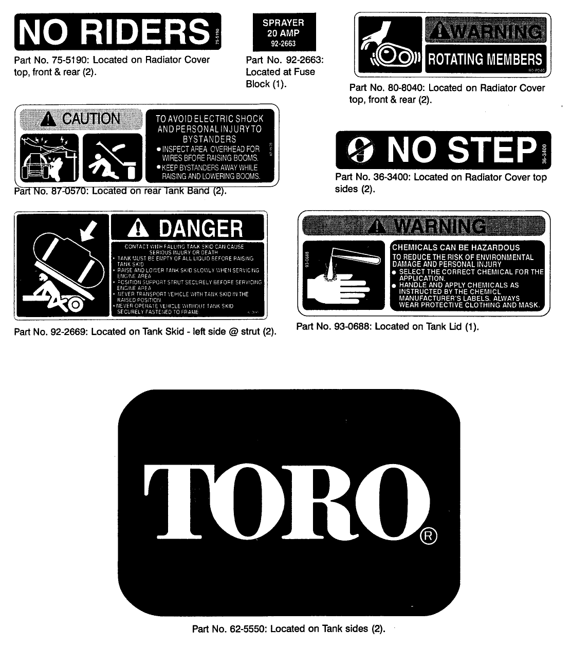 SAFETY AND INSTRUCTION DECALS