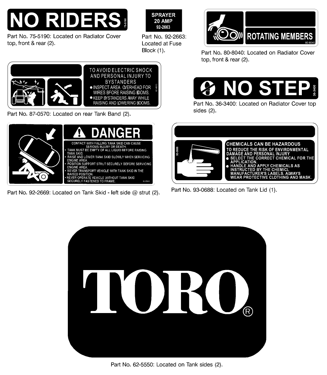 SAFETY AND INSTRUCTION DECALS