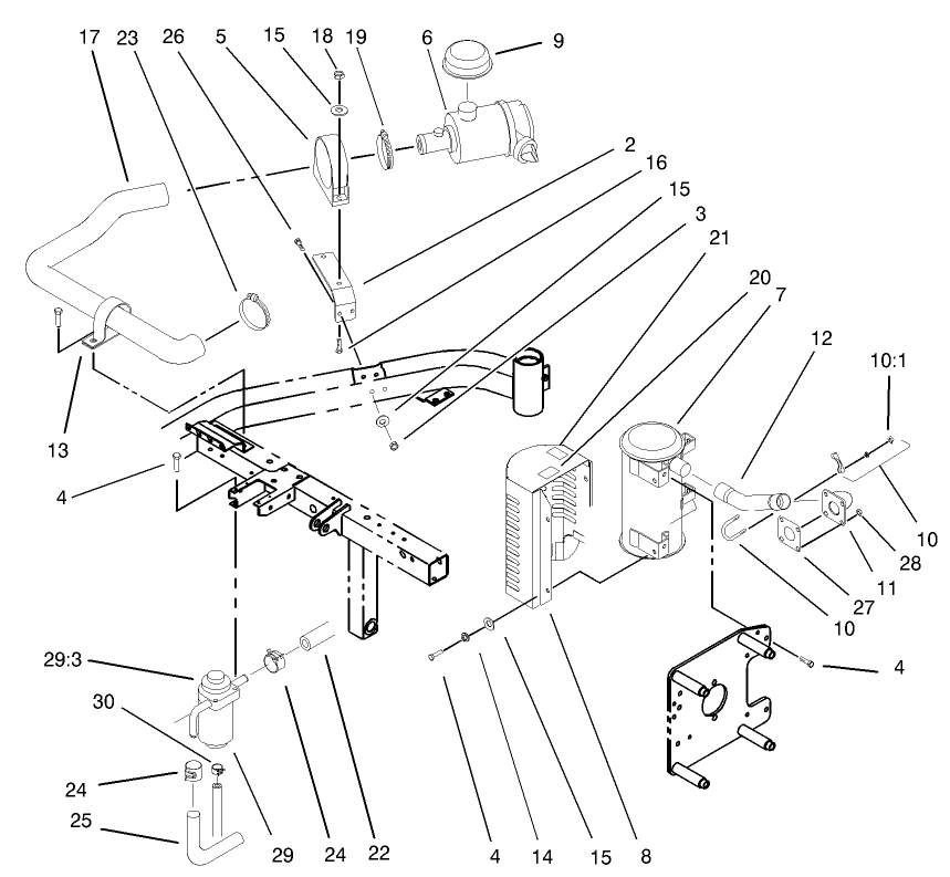 Air Cleaner and Exhaust Assembly