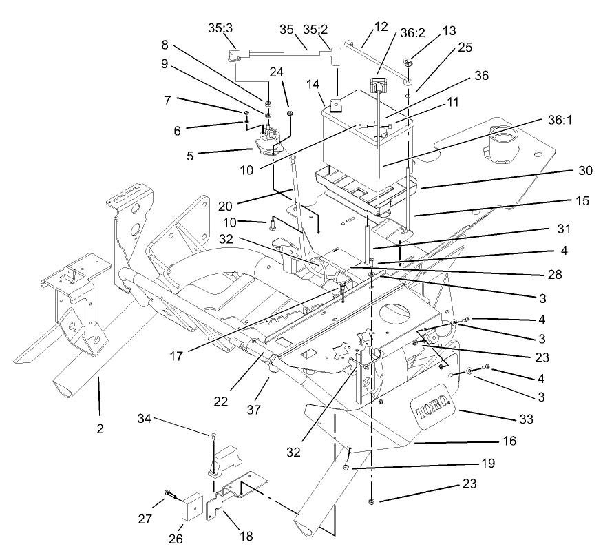 Frame and Battery Assembly