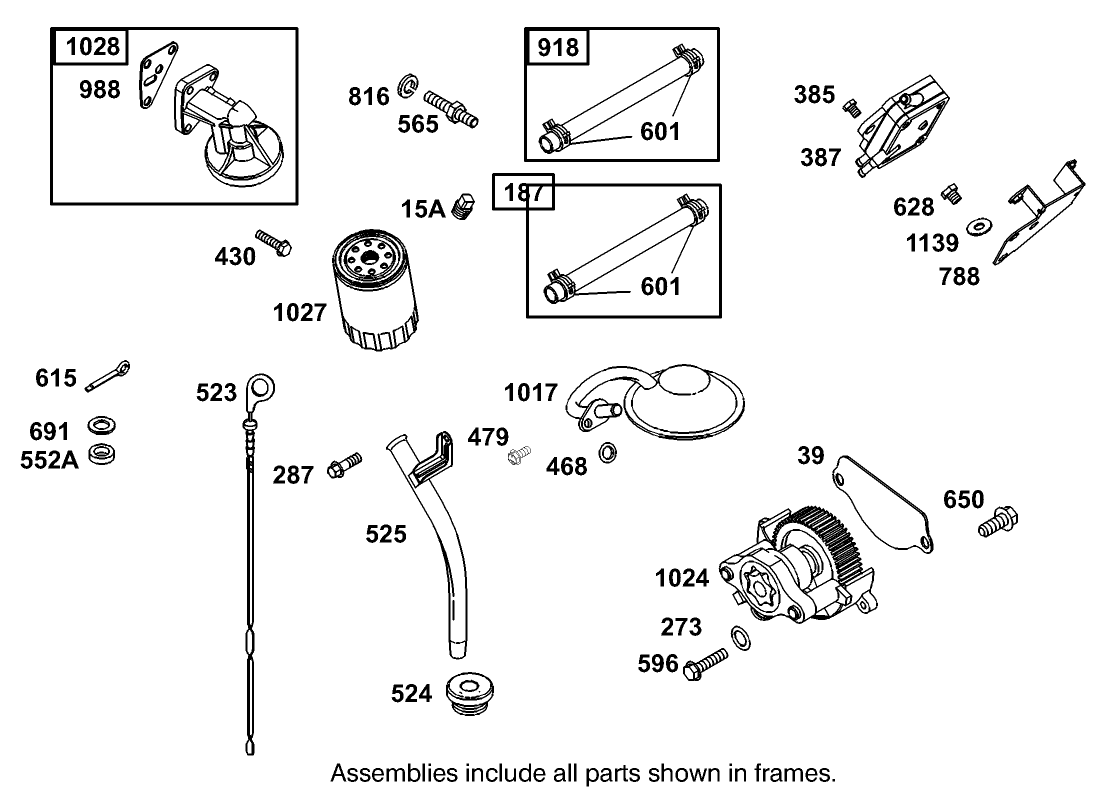 Fuel Pump, Oil Pump and Dipstick Assembly  Briggs and Stratton Model 350447-1331-E1