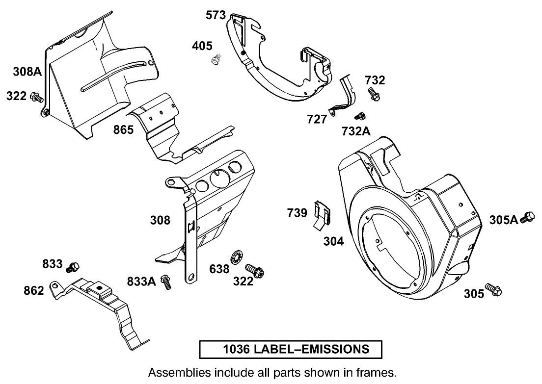 Blower Housing Assembly  Briggs and Stratton Model 350447-1331-E1