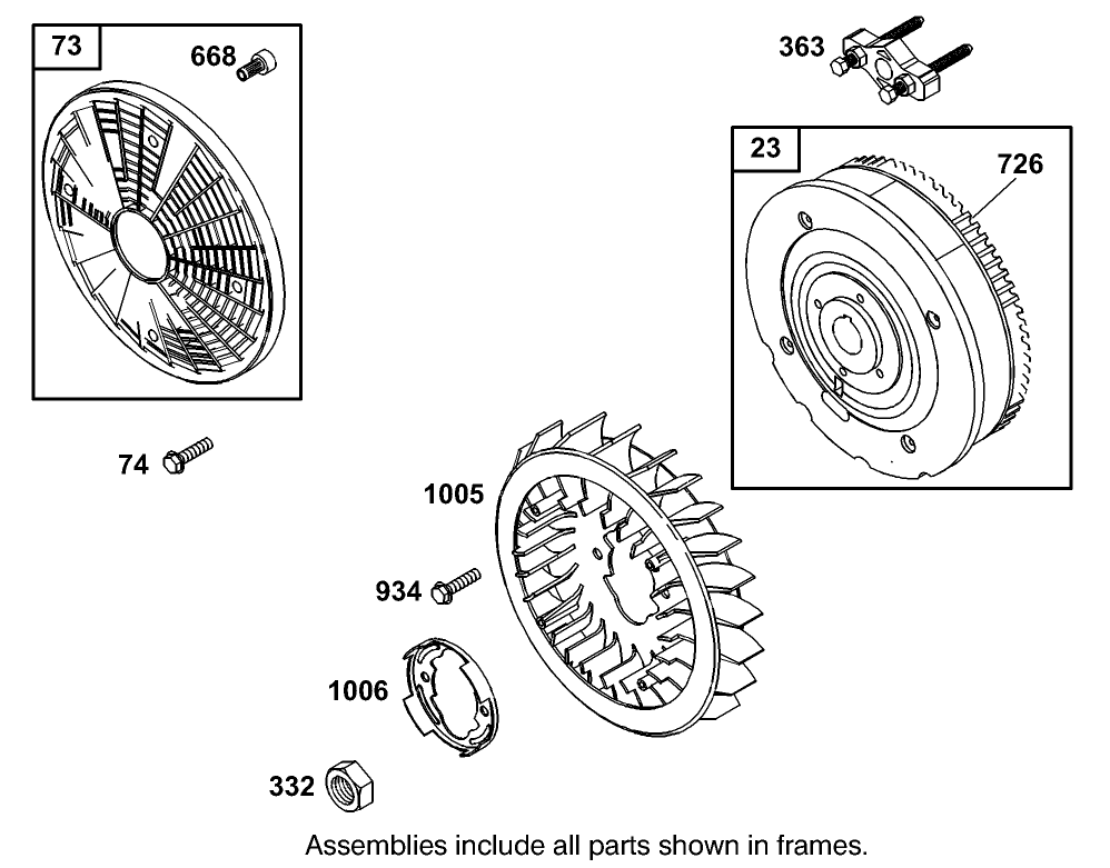 Flywheel Assembly  Briggs and Stratton Model 350447-1331-E1