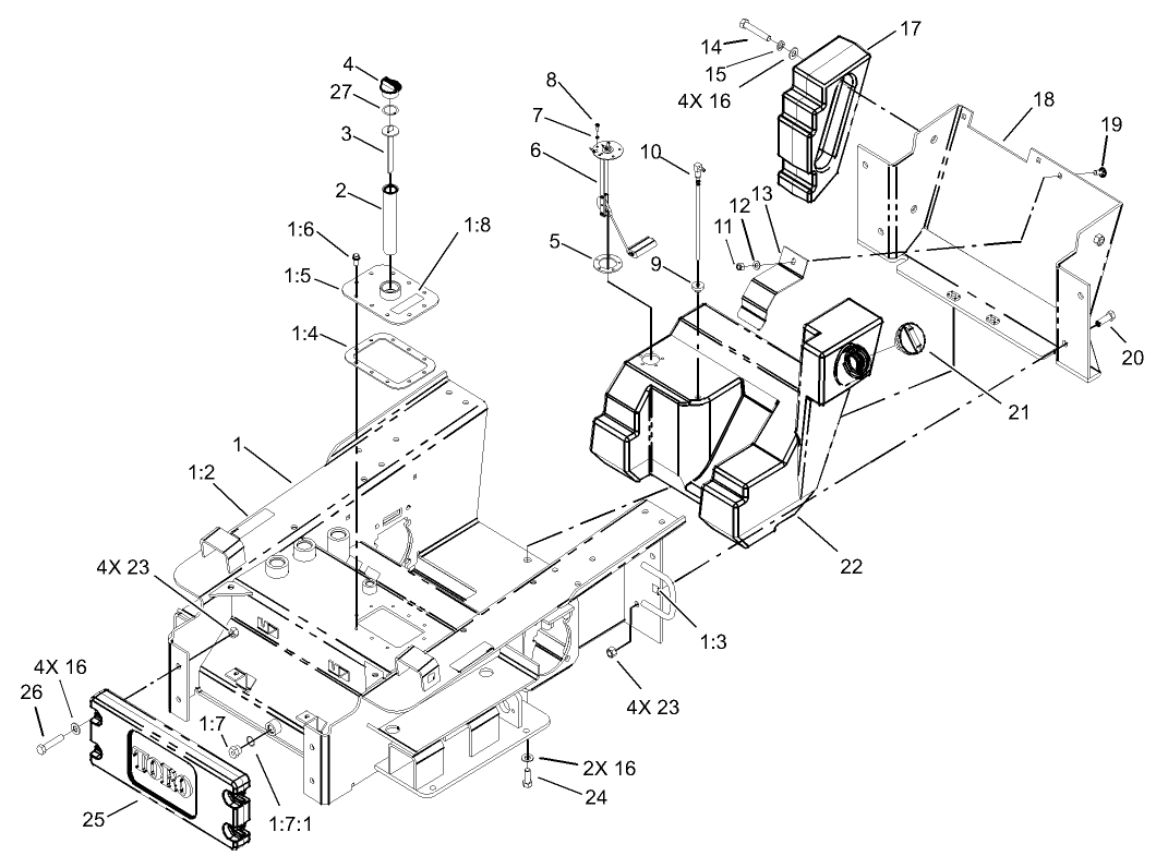 Main Frame and Fuel Tank Assembly