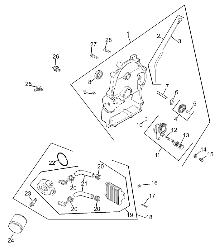 Oil Pan / Lubrication Assembly  Kohler CH730S-0072
