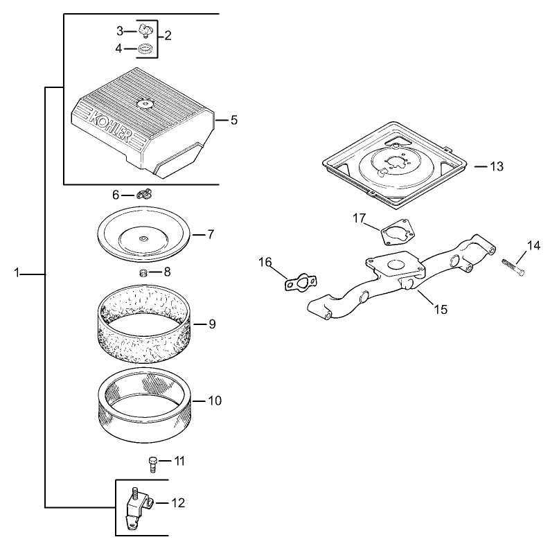 Air Intake / Filtration Assembly  Kohler CH730S-0072