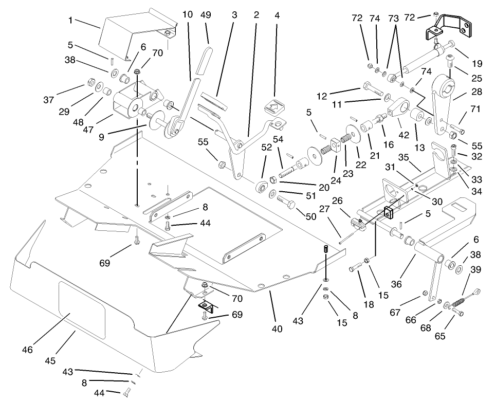 Foot Rest and Traction Pedal Assembly