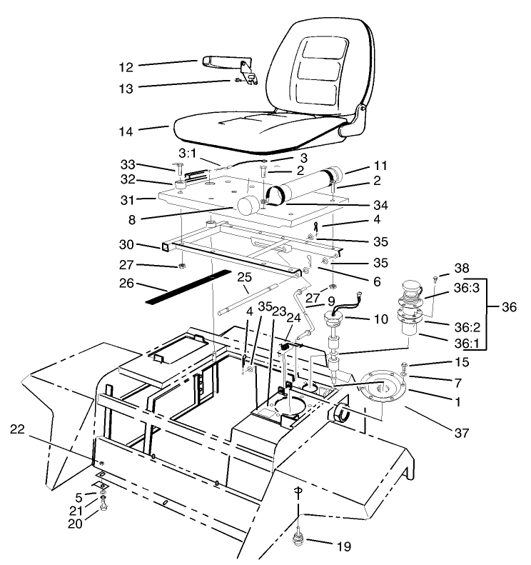 Seat Platform and Filler Cap Assembly