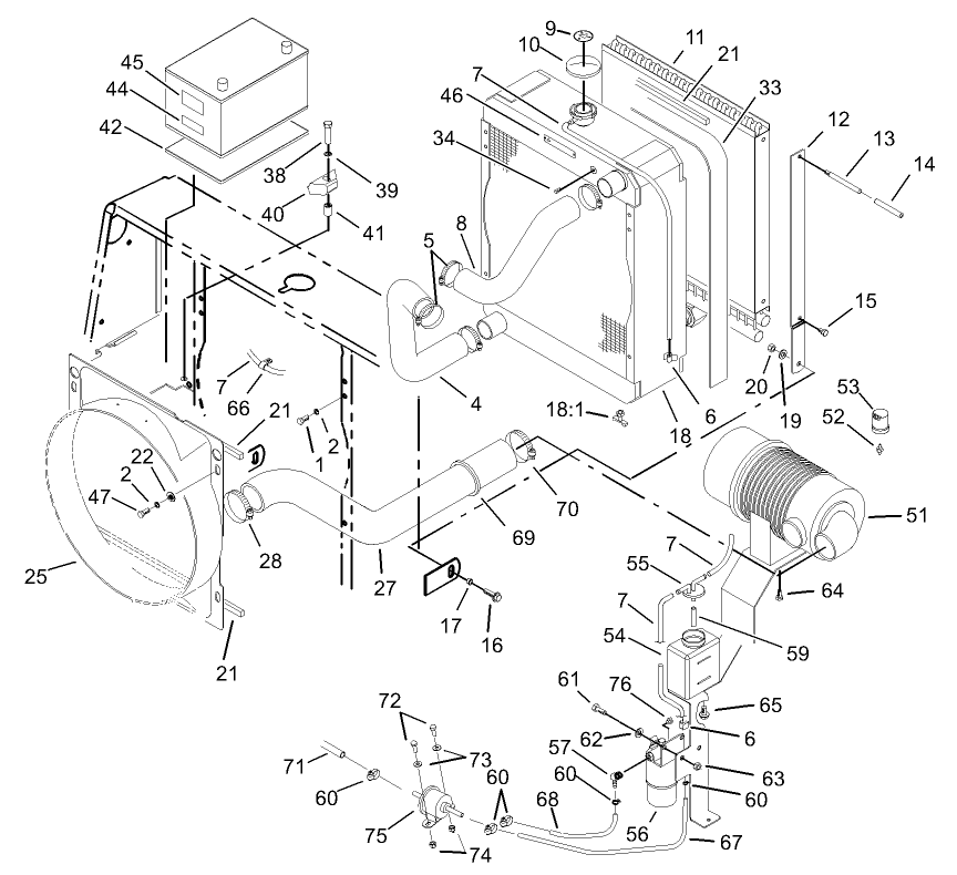 Radiator, Oil Cooler and  Air Cleaner Assembly