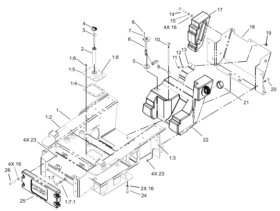 Main Frame and Fuel Tank Assembly