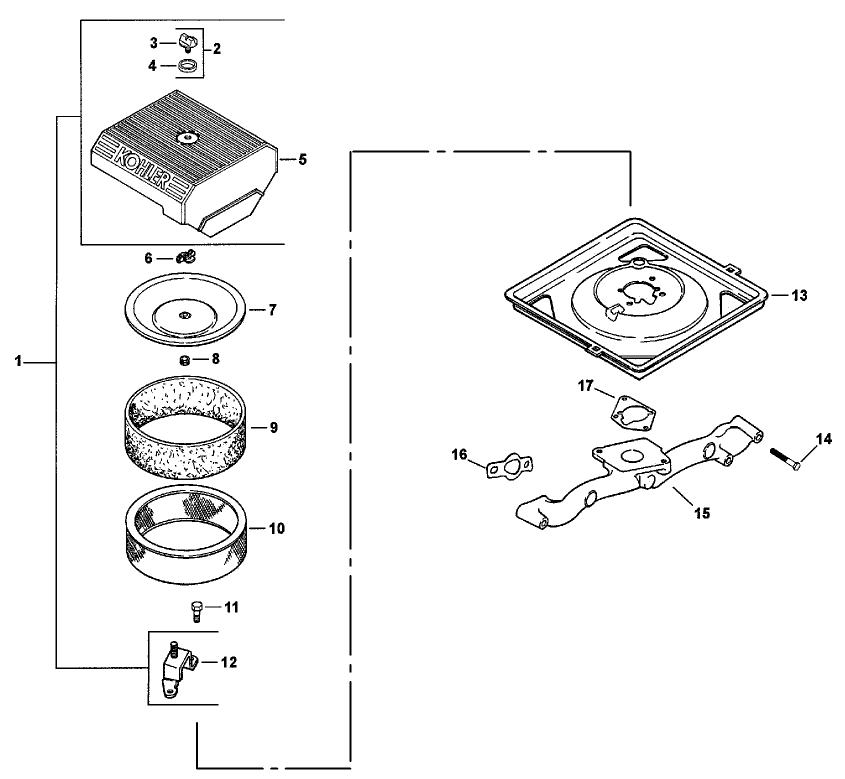 Air Intake and Filtration Assembly Kohler CH25S-68688