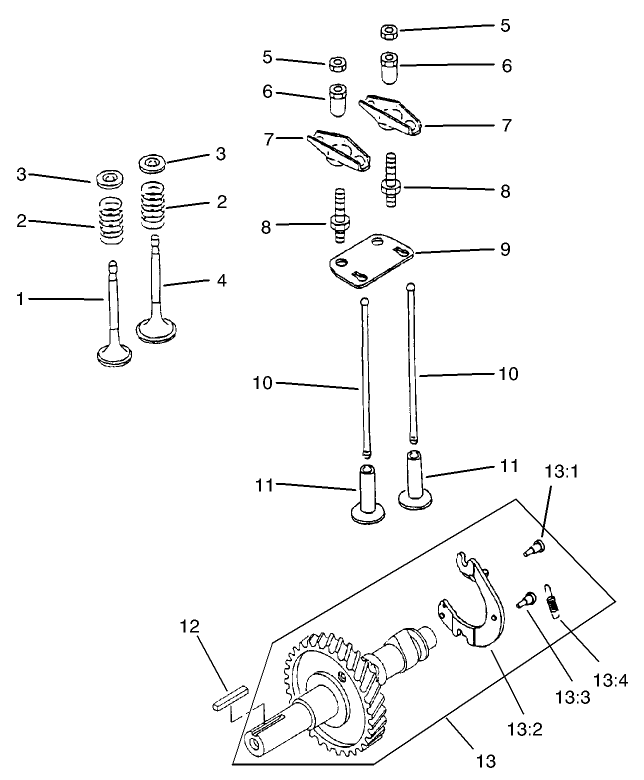 Camshaft and Valve Assembly