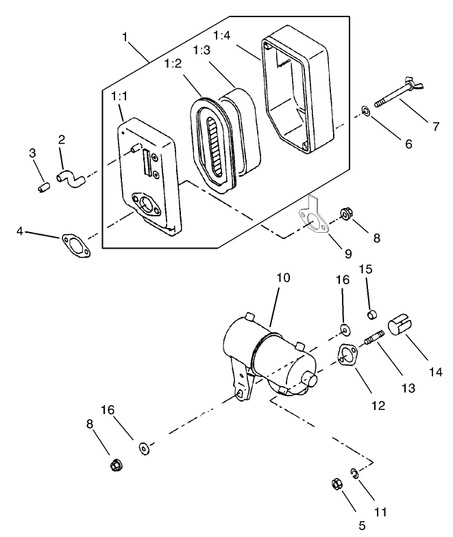 Air Cleaner and Muffler Assembly