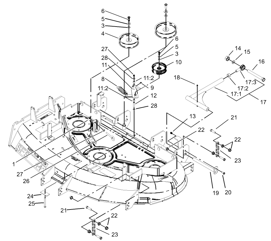 Idler, Pulley/Lift Strut, Chain Assembly