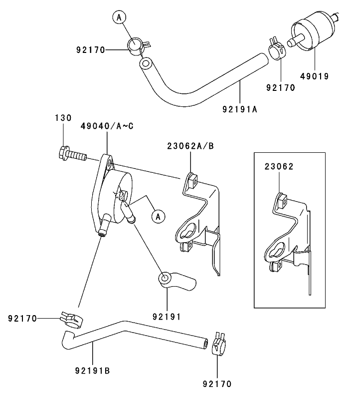 Fuel Tank/Fuel Valve Assembly Kawasaki FH500V-ES10