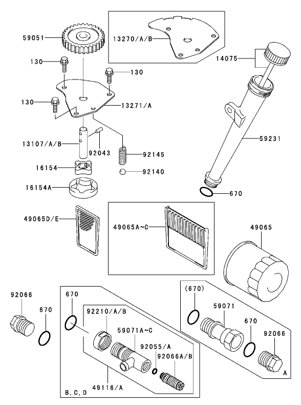 Lubrication Equipment Assembly Kawasaki FH500V-ES10