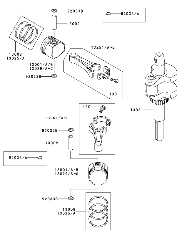 Piston/Crankshaft Assembly Kawasaki FH500V-ES10