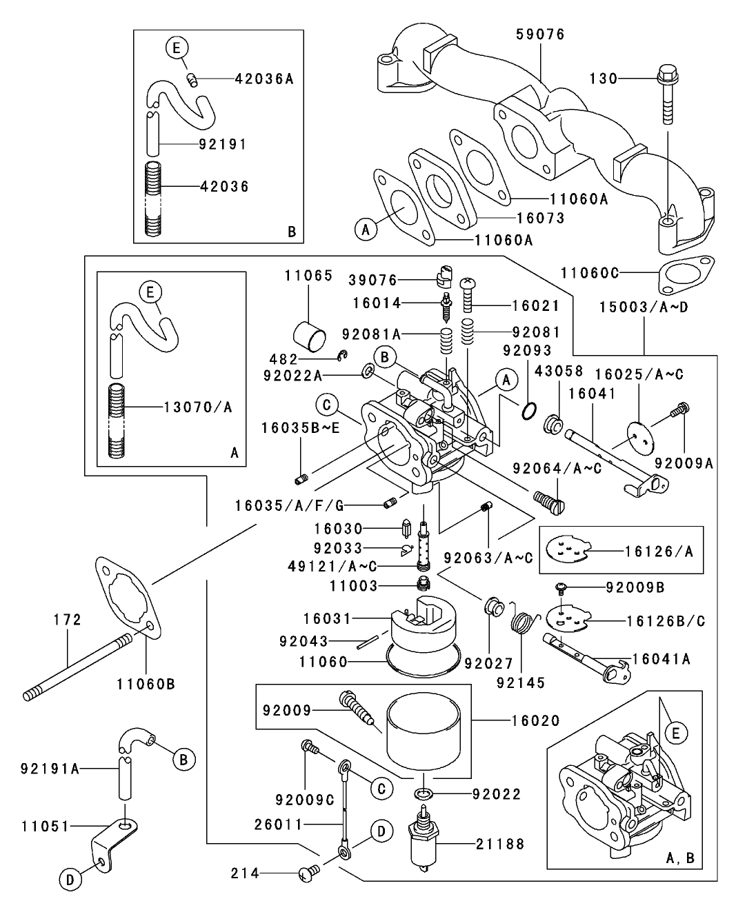 Carburetor Assembly Kawasaki FH500V-ES10