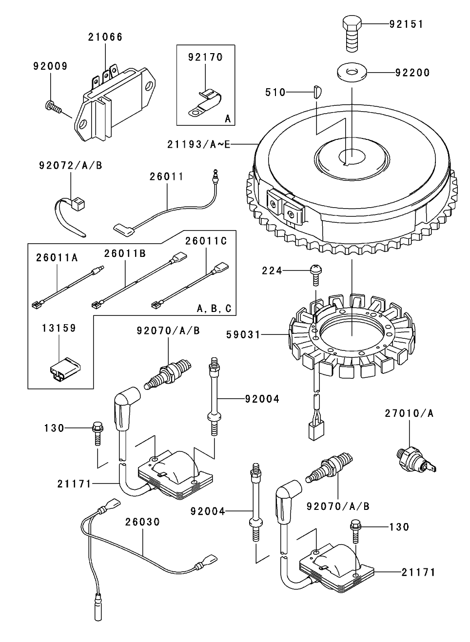 Electric Equipment Assembly Kawasaki FH500V-ES10