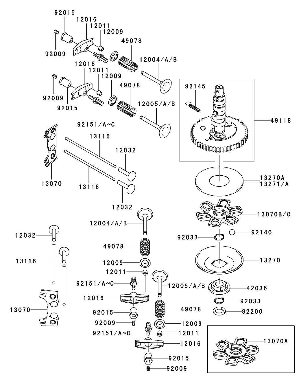 Valve/Camshaft Assembly Kawasaki FH500V-ES10