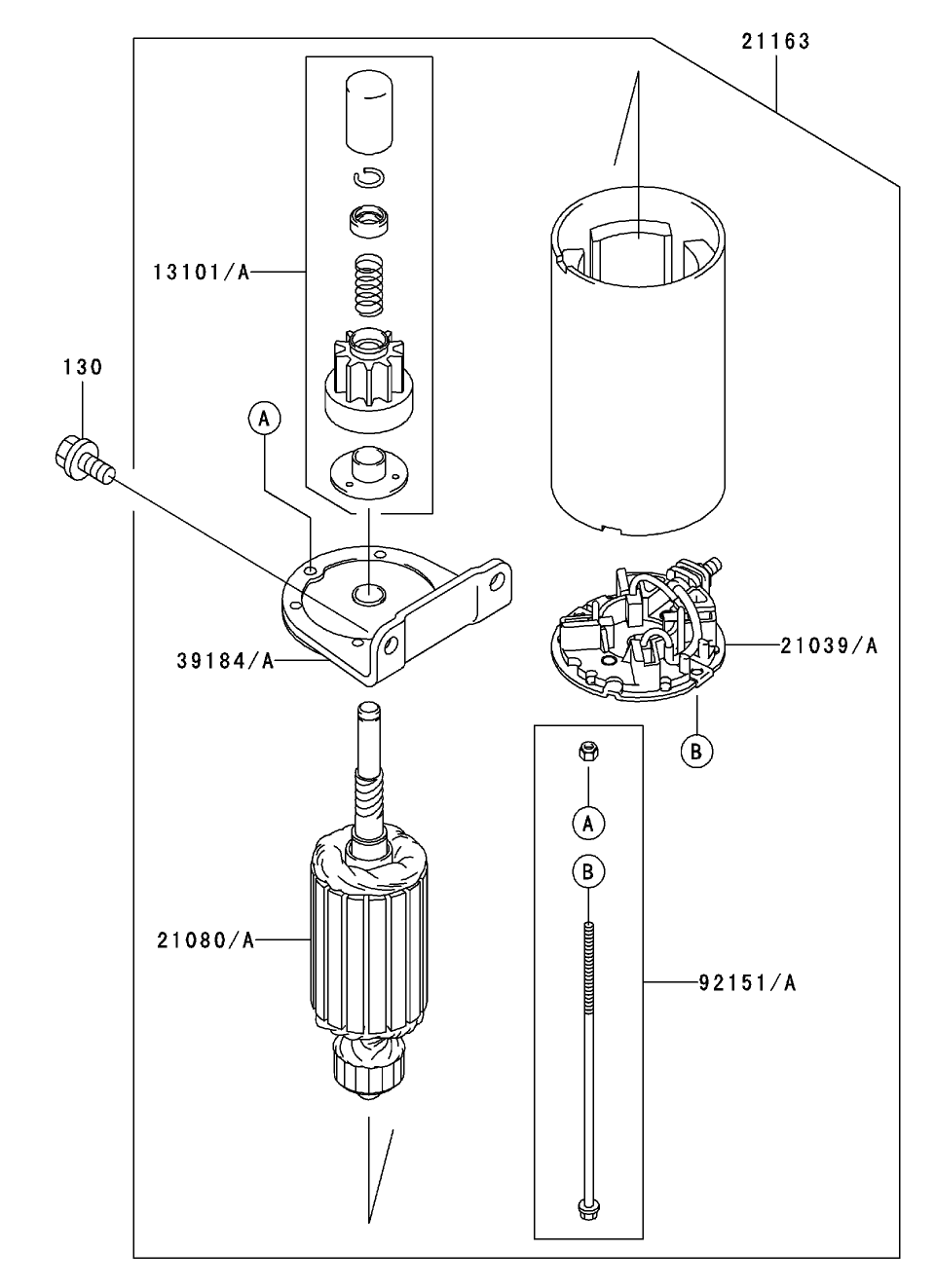 Starter Assembly  Kawasaki FH500V-BS36