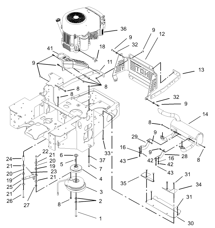 Engine and Clutch Assembly