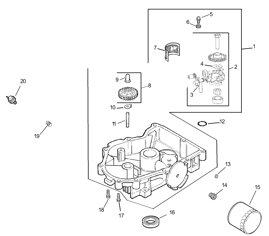 Oil Pan/Lubrication Assembly Kohler CV20S PRO 65593