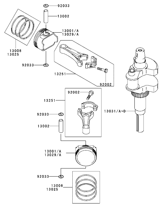 Piston/Crankshaft Assembly Kawasaki FH601V-DS06