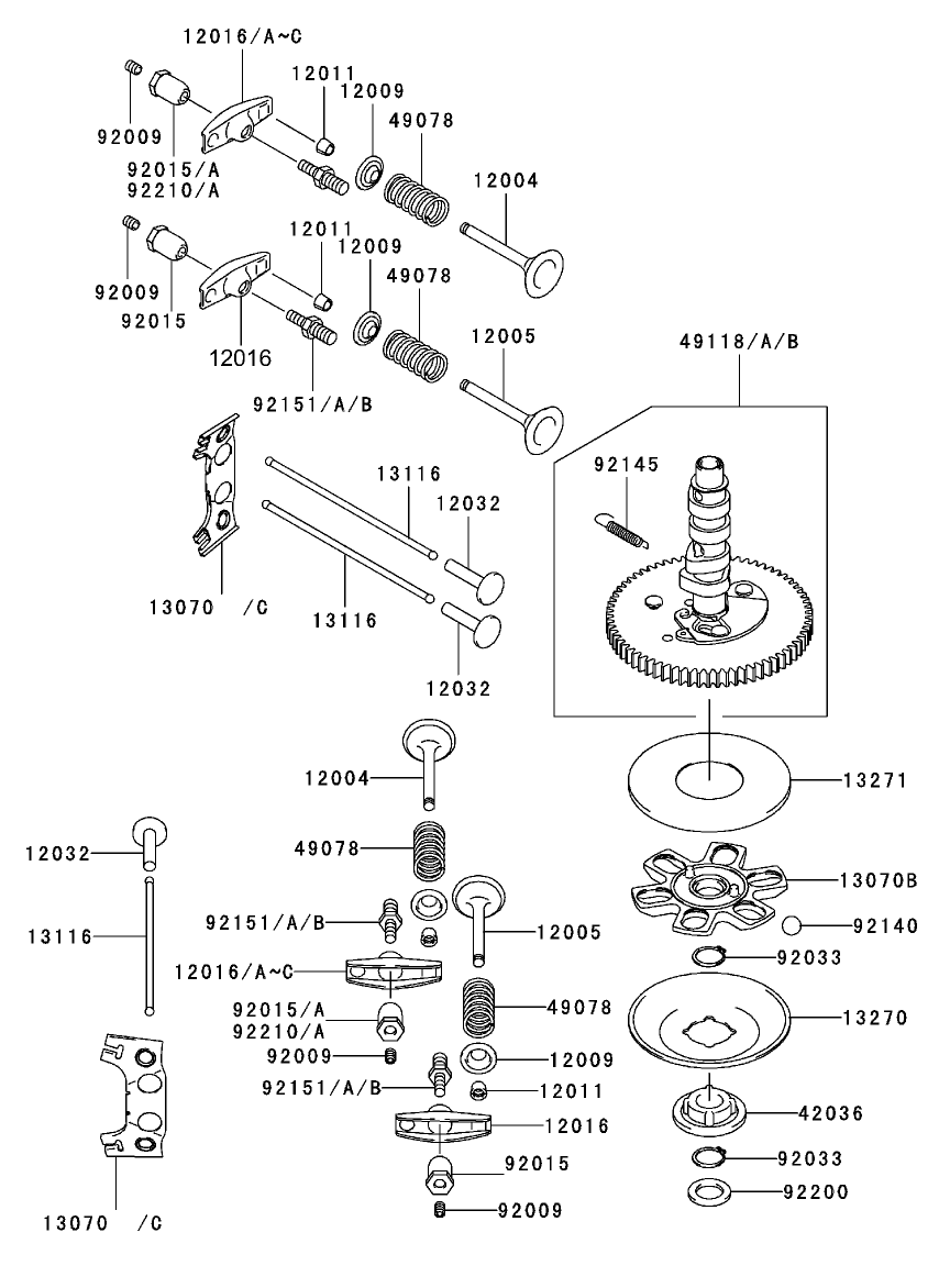 Valve/Camshaft Assembly Kawasaki FH601V-DS06