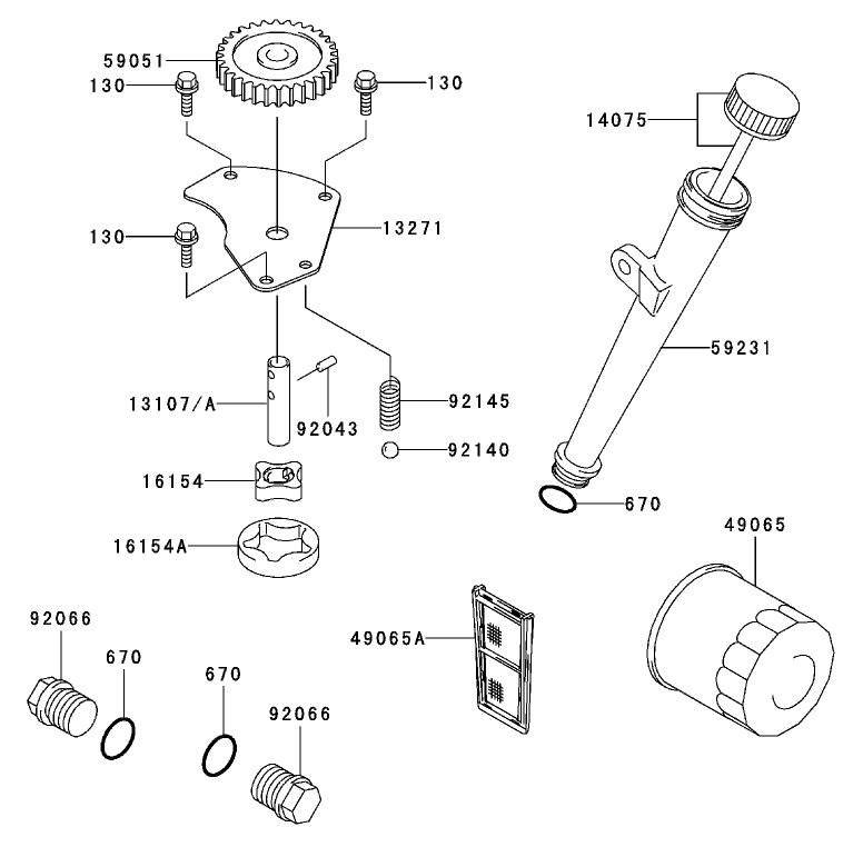 Lubrication Equipment Assembly Kawasaki FH601V-DS06