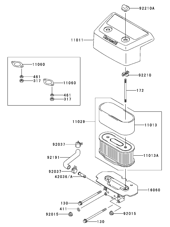Air-Filter Assembly Kawasaki FH601V-DS06