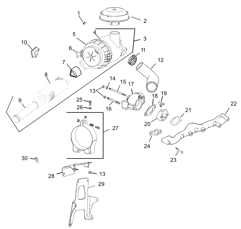 Air Intake/Filtration Assembly Kohler CV23S PS75560