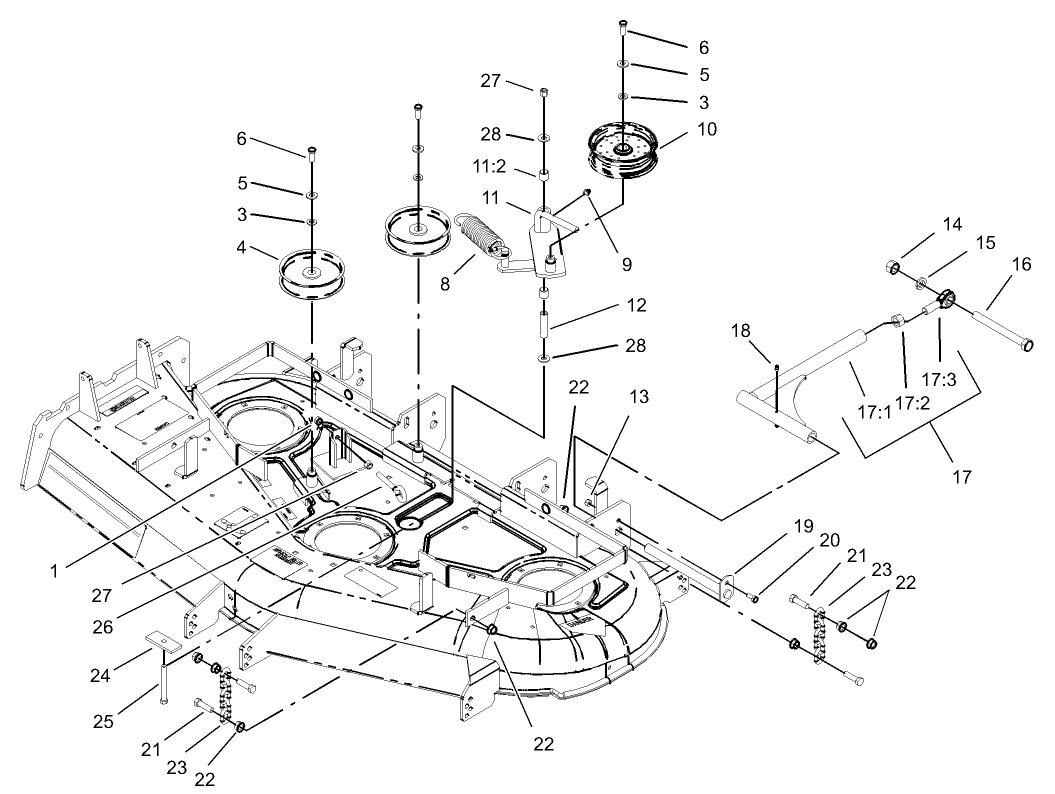 Idler, Pulley/Lift Strut, Chain Assembly