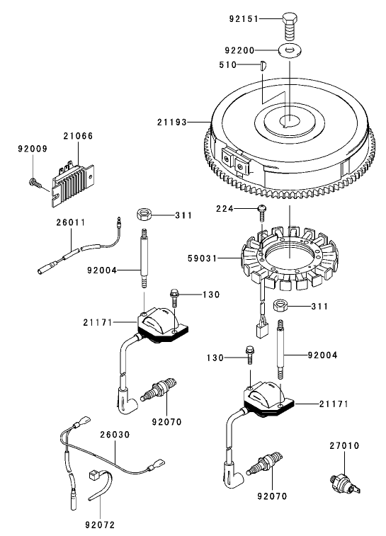 Electric Equipment Assembly  Kawasaki FH680V-AS21