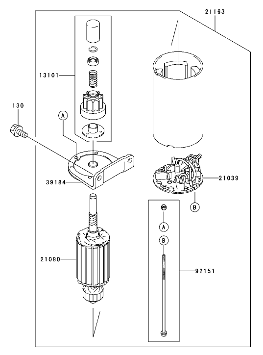 Starter Assembly  Kawasaki FH680V-AS21