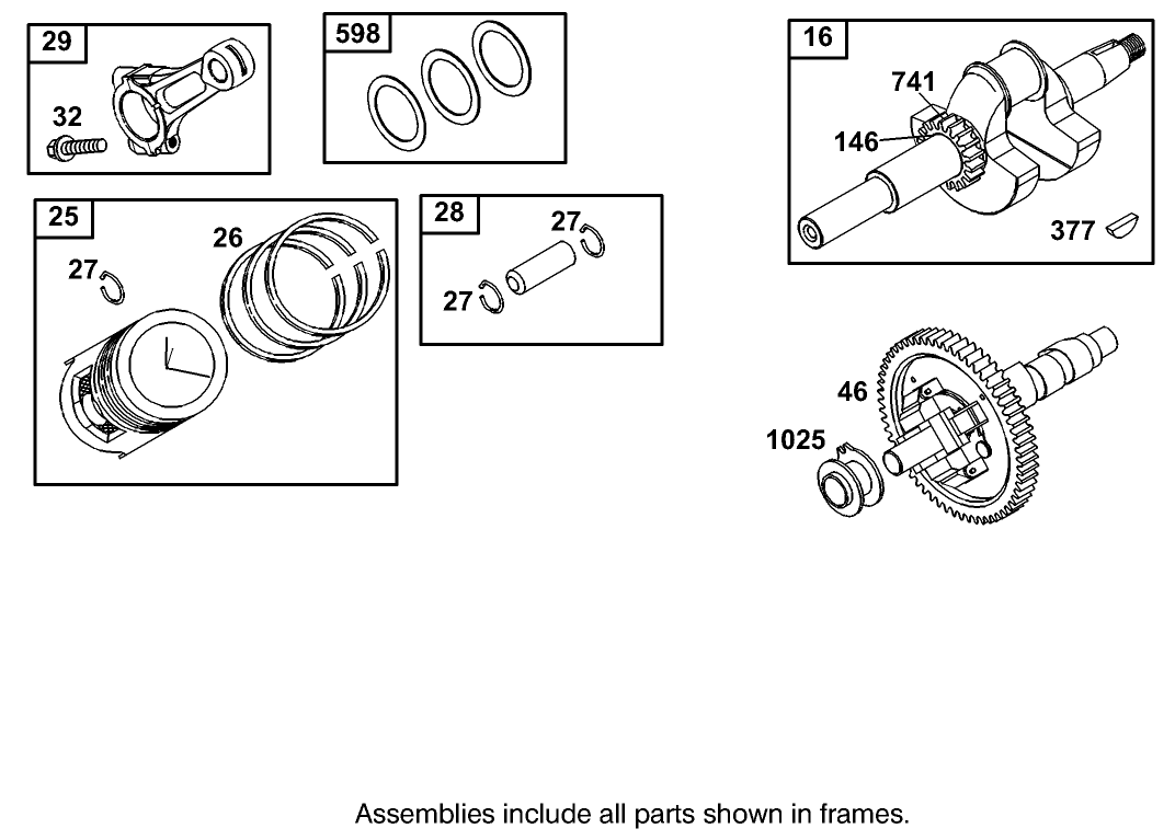 Crankshaft Assembly Briggs and Stratton 350447-1116-E1