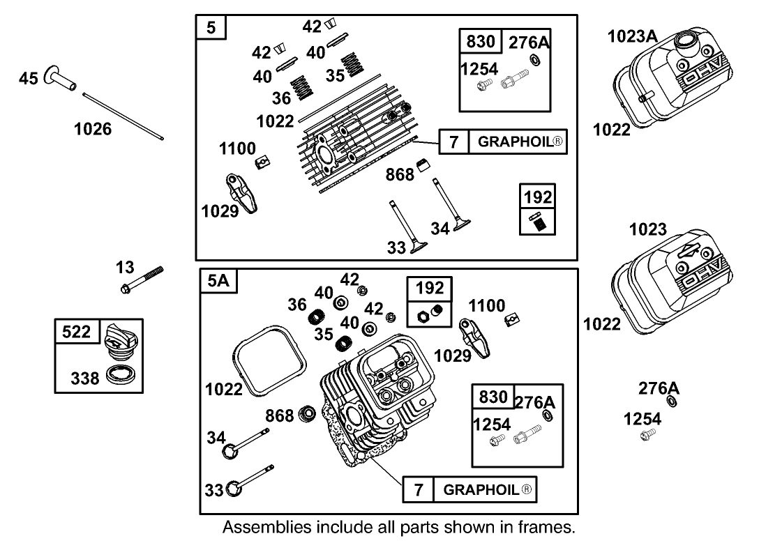 Cylinder Head Assembly Briggs and Stratton 350447-1116-E1