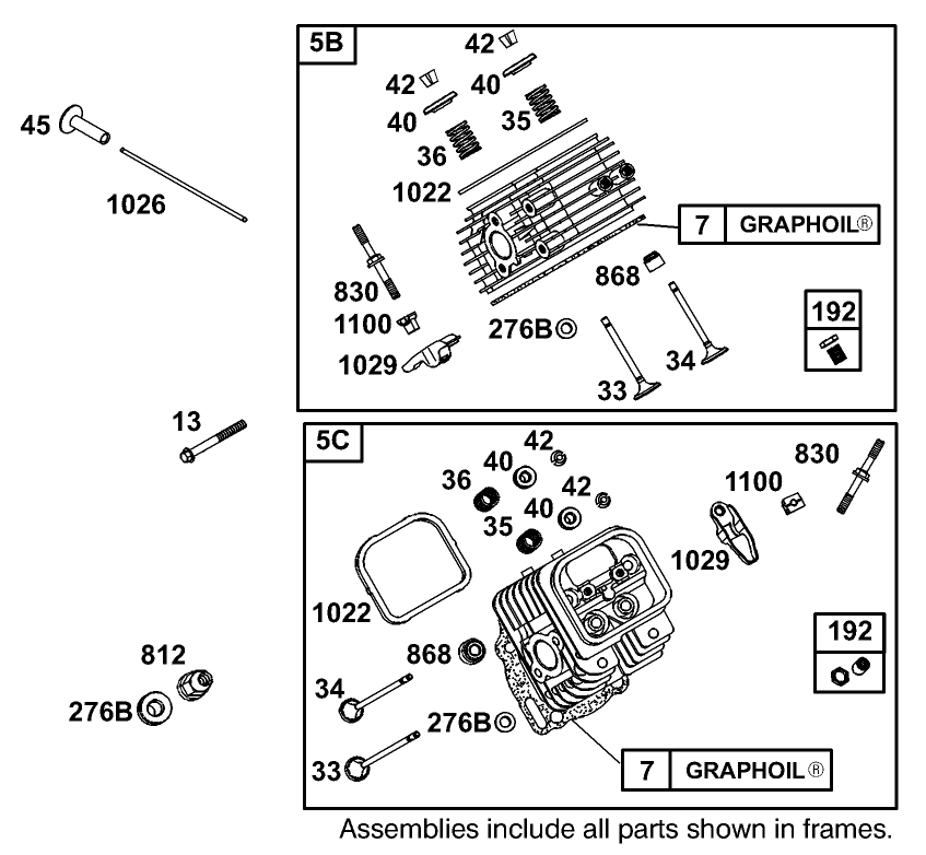 Cylinder Head Assembly Briggs and Stratton 350447-1116-E1