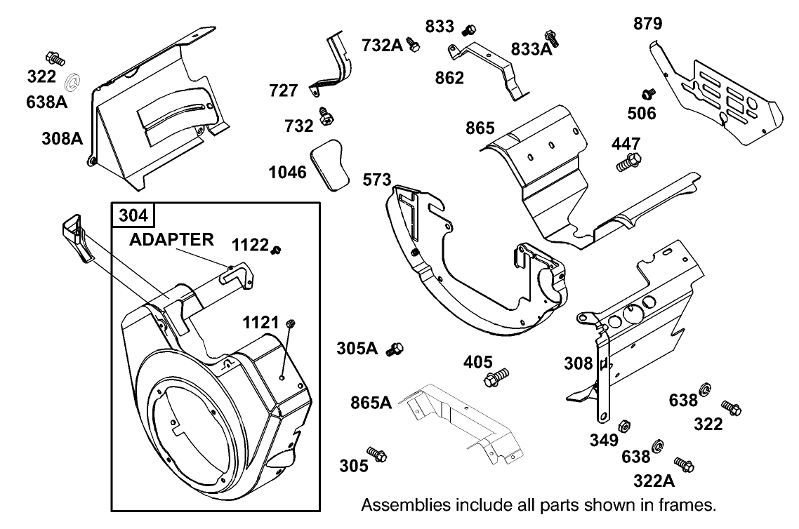 Blower Housing Assembly Briggs and Stratton 350447-1116-E1