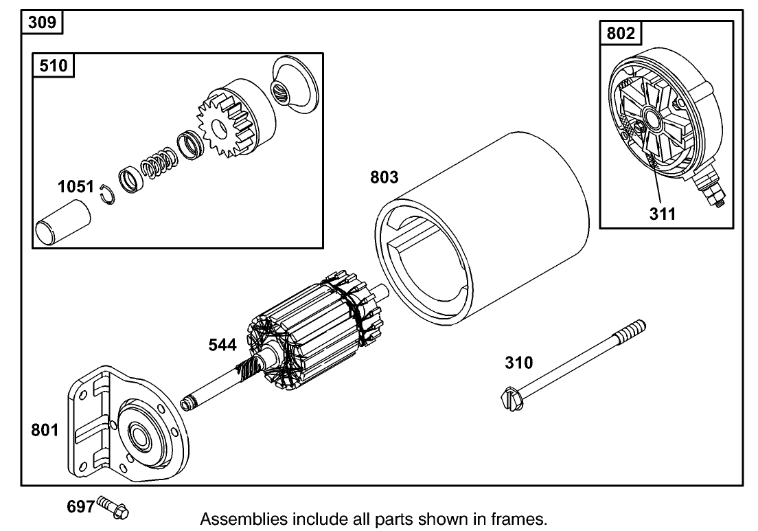 Starter Assembly Briggs and Stratton 350447-1116-E1